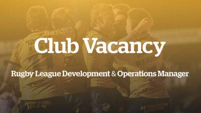  WE’RE HIRING – Rugby League Development & Operations Manager